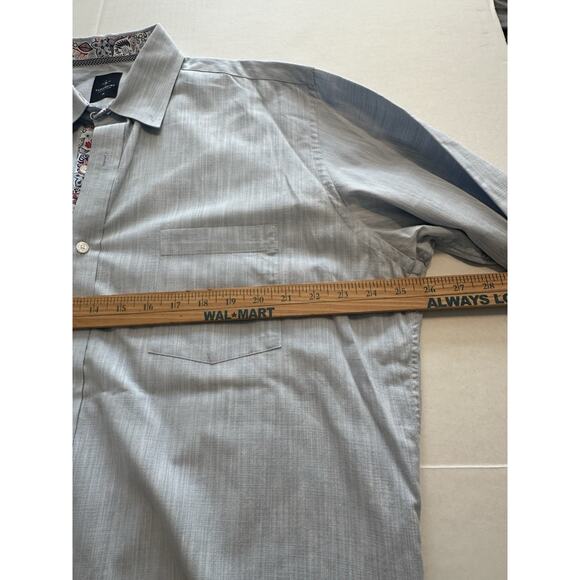 Tailorbyrd Collection Button Shirt Blue w/floral accent Cuff XL Long Sleeve - Picture 9 of 12